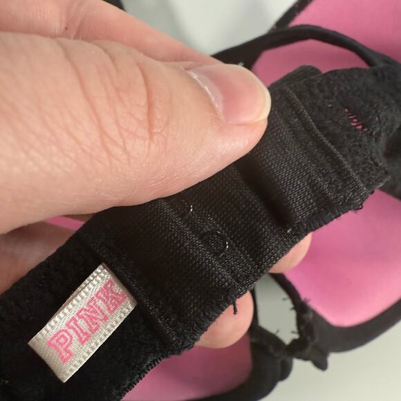 PINK Victoria's Secret Set 2 Women's Medium 34C Black Blue Bralette Push Up Bras - Picture 8 of 10